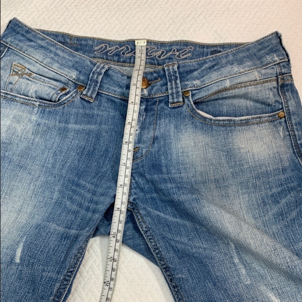 MAVI🌺ALMA Distressed Light Denim Bermuda Shorts Size 26 - Picture 10 of 12